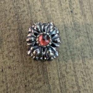 PANDORA January Birthday Blooms Sterling Silver Charm With Garnet